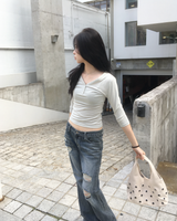 ボタン ハーフスリーブ Tシャツ