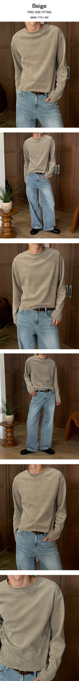 Crop waffle long sleeves(3color)