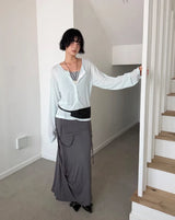 DRAPE STRAP MAXI SKIRT