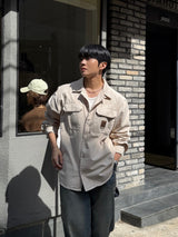 Dying patch carpenter denim
