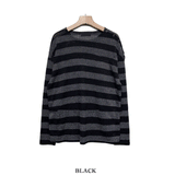 リベットストライプニットTシャツ