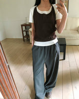 ベルトホルターショートスリーブTシャツ