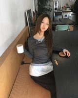 Layered button T