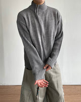 Dig Crop Knit Zip-up