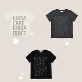 テープレタリング ルーズ スリムフィット ショートスリーブ Tシャツ(3 colors)