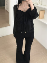 cheek ribbon blouse (2 colors)
