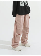 Strap cotton cargo pants
