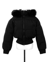 heather fur & slim crop padding JP