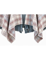 Natti Layered Check Denim Short Pants PinkBlue
