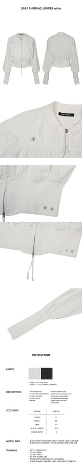 SARA SHIRRING JUMPER white