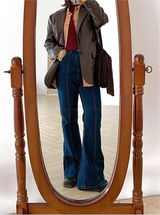 High-waisted skinny flared jeans