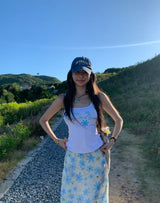 Lettering Flower Camisole Sleeveless T-shirt