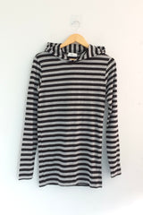 striped layer hoodie