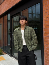 Enter checkered cropped shirt