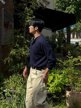 デリヘンリーネックロングスリーブTシャツ