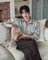 Senel Striped Over Fit Long Sleeve Shirt