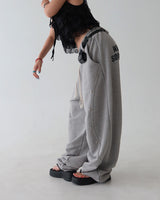 [UNISEX] ヒップレタリングスタッドベルトジョガー& ワイドパンツ