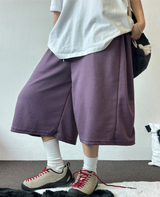 バックポケットサイドピンタックバルーンバミューダ 💙🤎🖤🩶💜6カラー