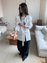 NON COLLAR LINEN JACKET (2C)