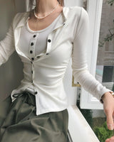 lenty button-up layered shirring CD + SV