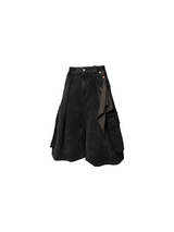 (cont'd) デタッチャブルスクエアスカーフプリーツデニムパンツ