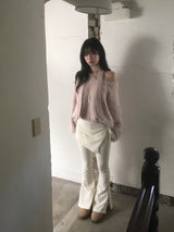 Fur V-neck muffler set