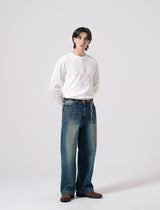 26SS★ Textured Henley Neck Long Sleeve T-Shirts