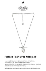 ピアスパールドロップネックレス