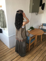 フローラル レース スリーブレス トップ