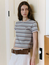 STRIPE RINGER T-SHIRT OM+BR