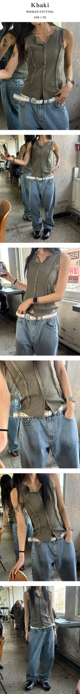 [S/S] Pigment cutting sleeveless top(3color)
