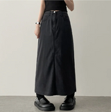 Sundy Charlang クールデニムロングスカート [ショート & ベーシックセレクション] Lyocell Fabric