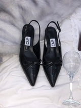 Ribbon Corset Slingback Heels