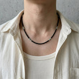 Obsidian Green Bead Necklace