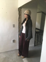 Flower knitted beanie