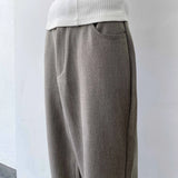 Hem-Pleated Flared Wide Trousers