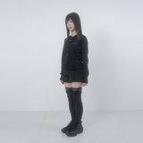 Frilling knit cardigan 001