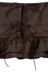 Tie satin blouse_brown