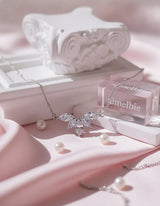 [IVE Wonyoung Necklace/Anti-tarnish] Heavenly Crystal Semi Choker Necklace - Silver