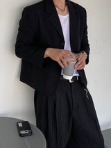 アルン ストライプ ツータック スラックス 2C