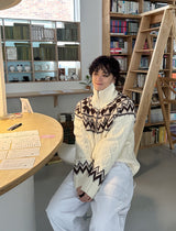 No.1024 dia wool20 ニットジップアップ (3色)