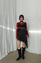 CRAYON HIGH NECK TOP (BURGUNDY)