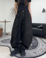 Pale studded strap pants