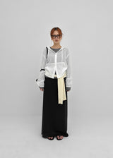 [MADE] Yulia Loose-Fit Sheer Hooded Cardigan