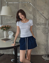 [U-BASIC] エブリデイUネックルーズTシャツ
