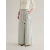 loose-fit high-waisted straight denim pants