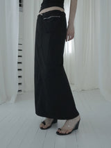 Illoque Pocket Nylon Long Skirt