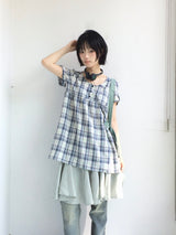 pastel checkered cotton dress