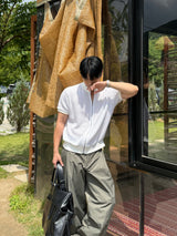 ハーフネックジップアップカーディガン