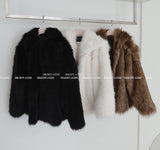 High-quality hooded fake fur jacket